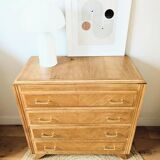 Commode vintage chêne et pieds compas