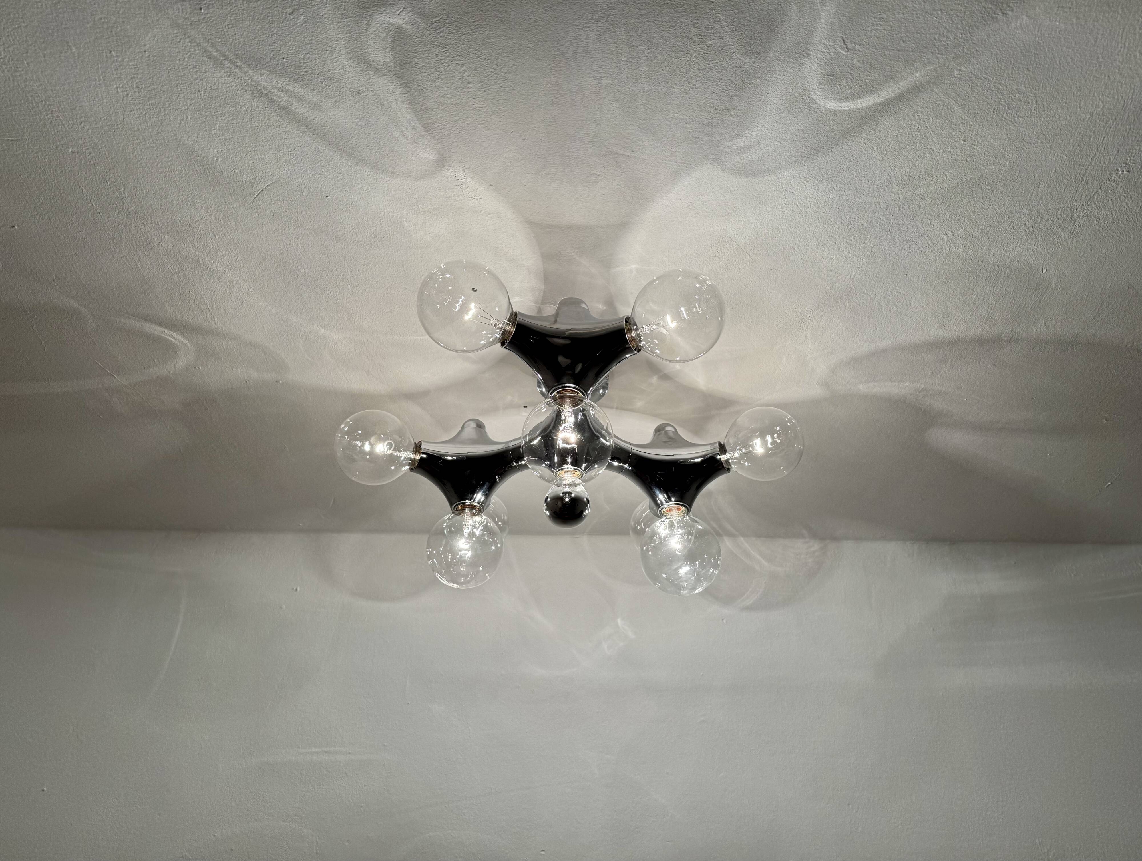 Plafonnier Spoutnik Gemini par Gebrüder Cosack