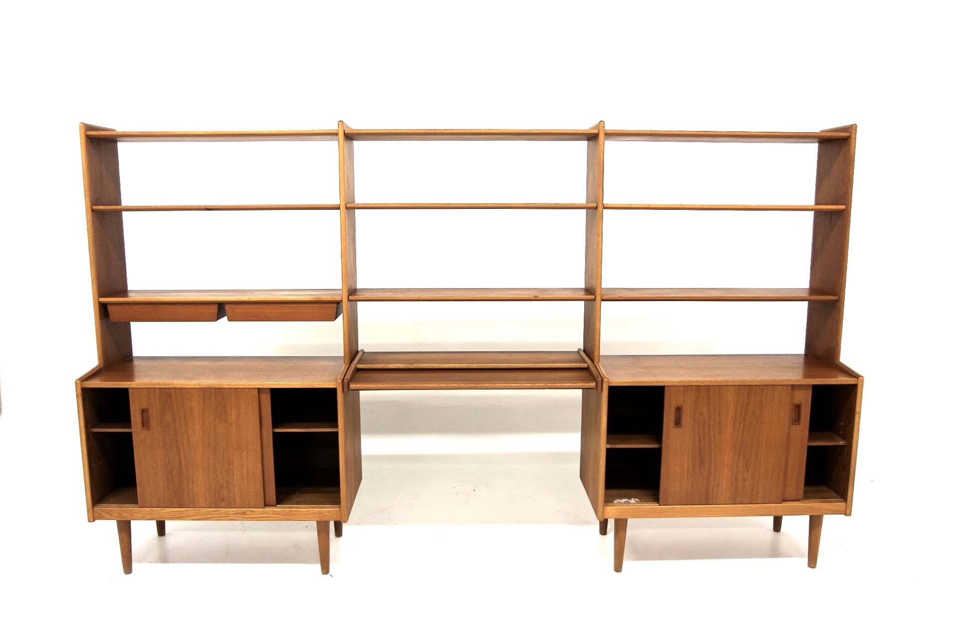 Scandinavian "Triple" teak bookcase, Breo, Oderljunga, Sweden, 1960