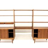 Scandinavian "Triple" teak bookcase, Breo, Oderljunga, Sweden, 1960