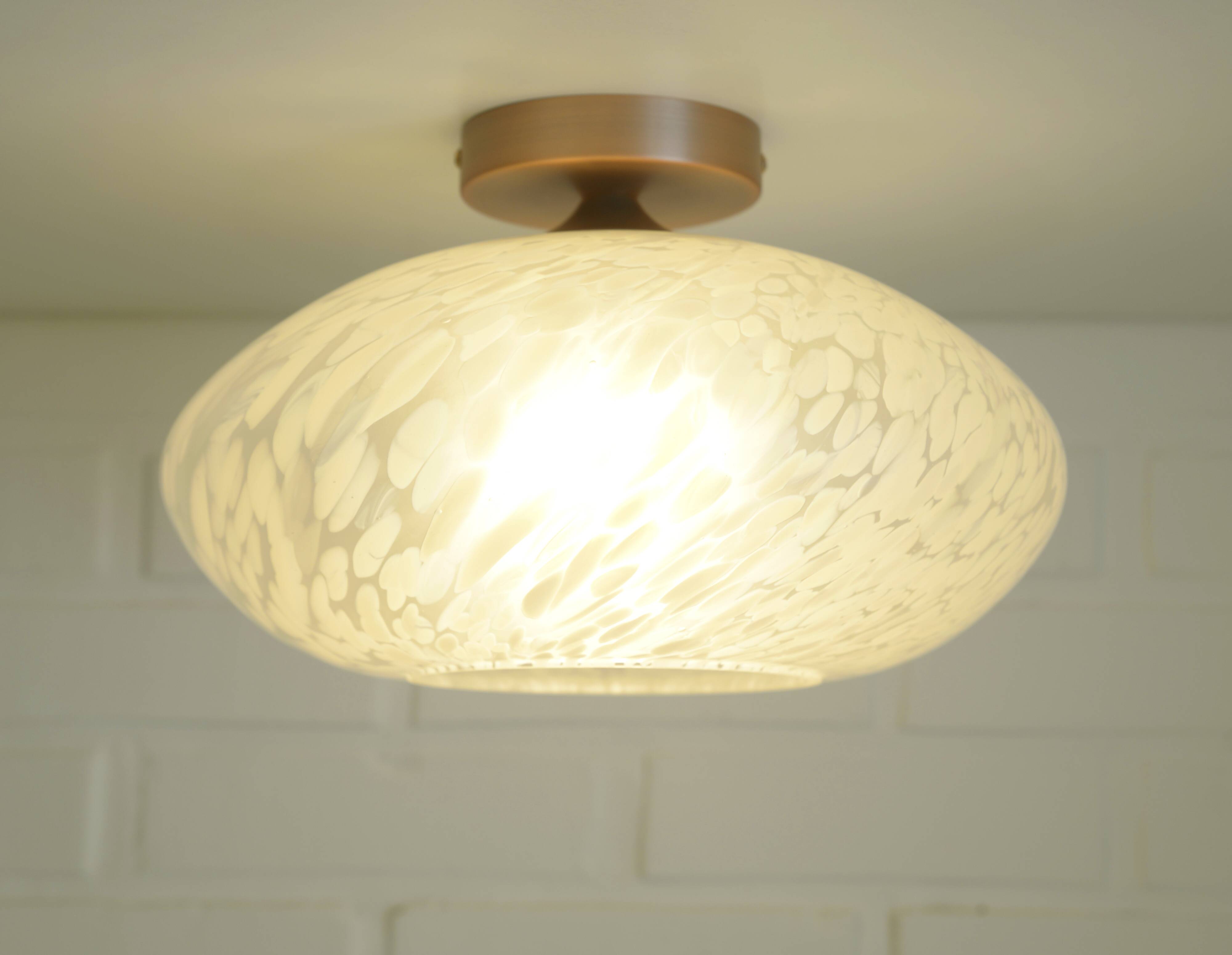 Vintage Murano Glass Sconce Lamp / Unique Light Fixture / Semi Flush Mount