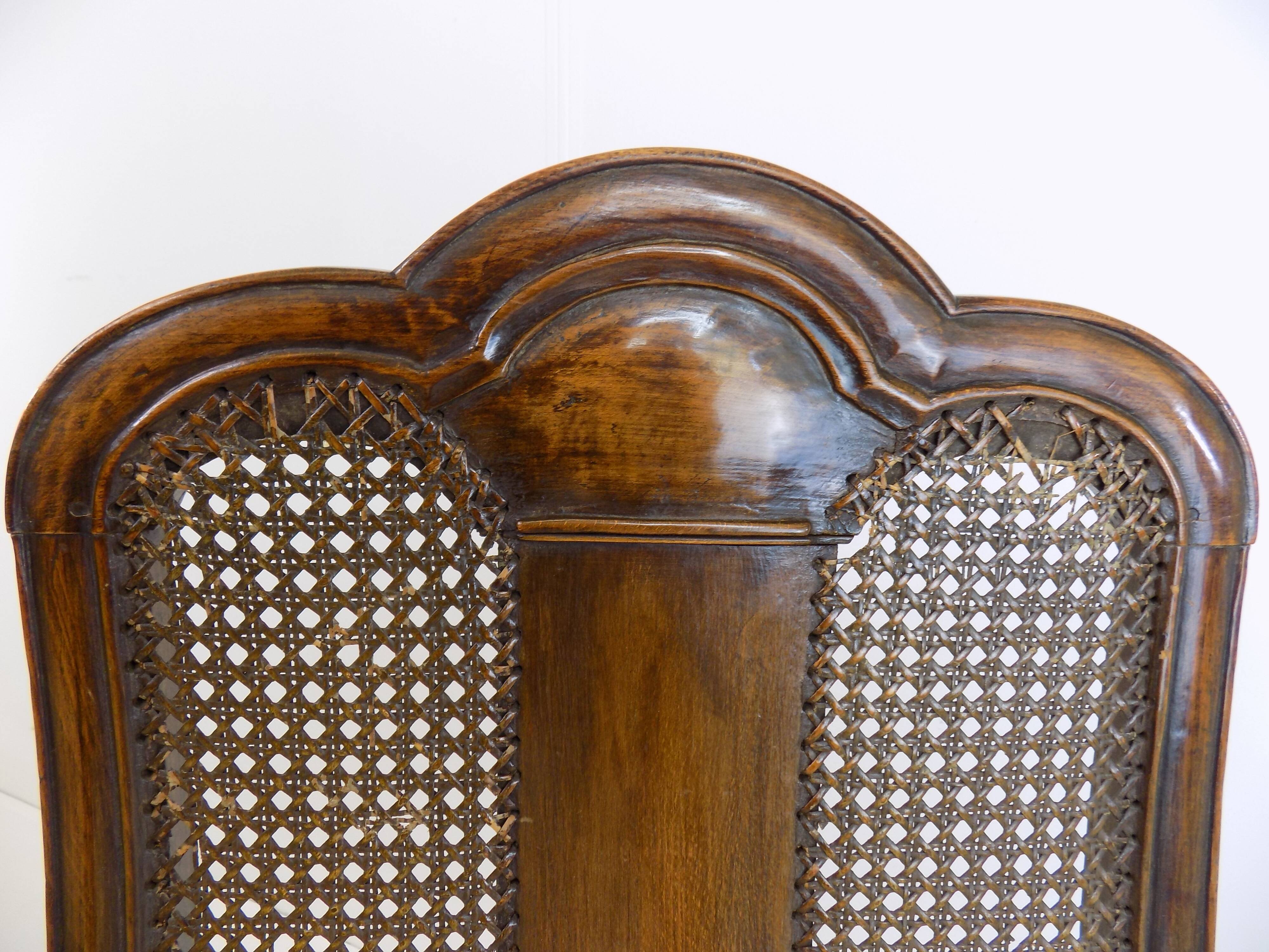 Chaise en bois néobaroque avec vannerie viennoise