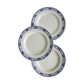 3 assiettes plates en terre de fer Mintons modèle "Greenore"