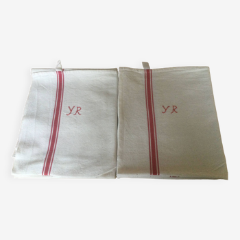 Set of 2 old tea towels