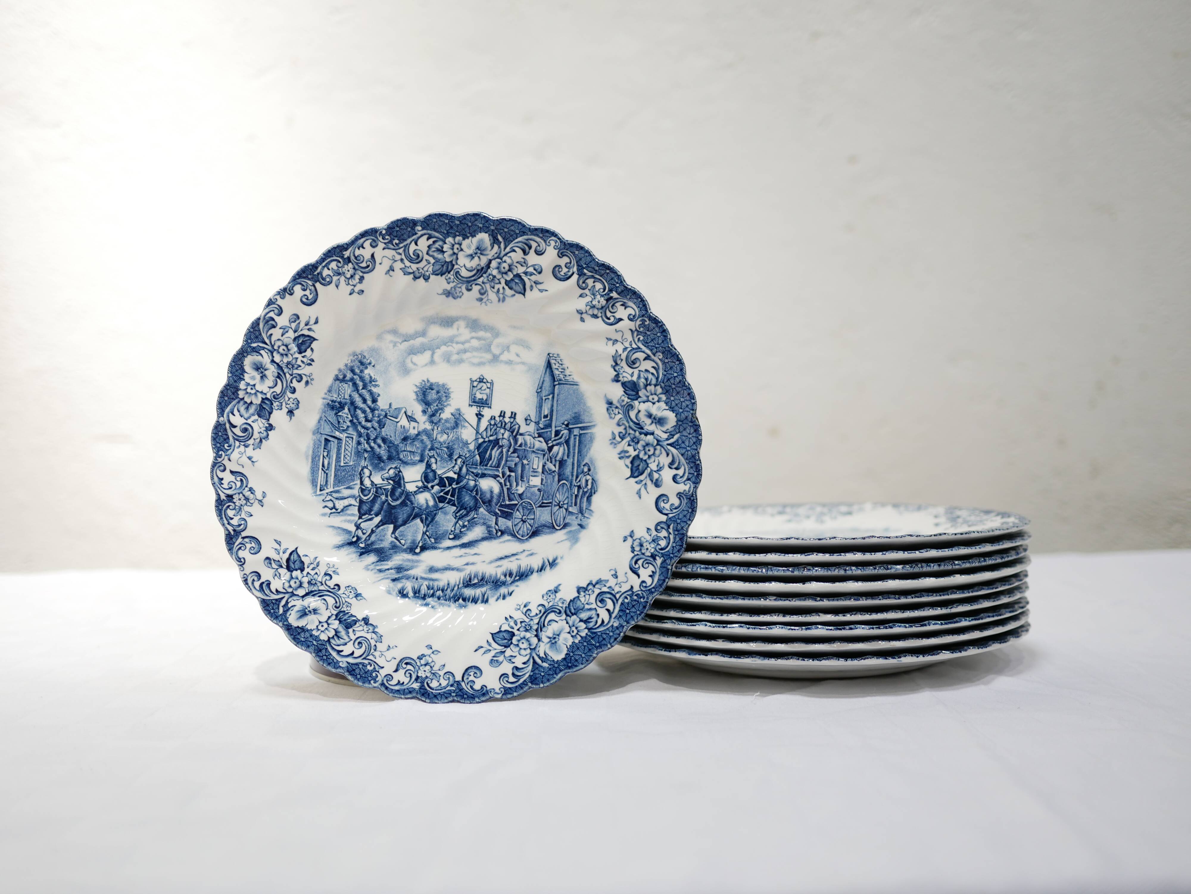 Série de 10 assiettes vintage par Johnson Bros, made in England