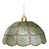 Vintage green mother-of-pearl lampshade pendant light
