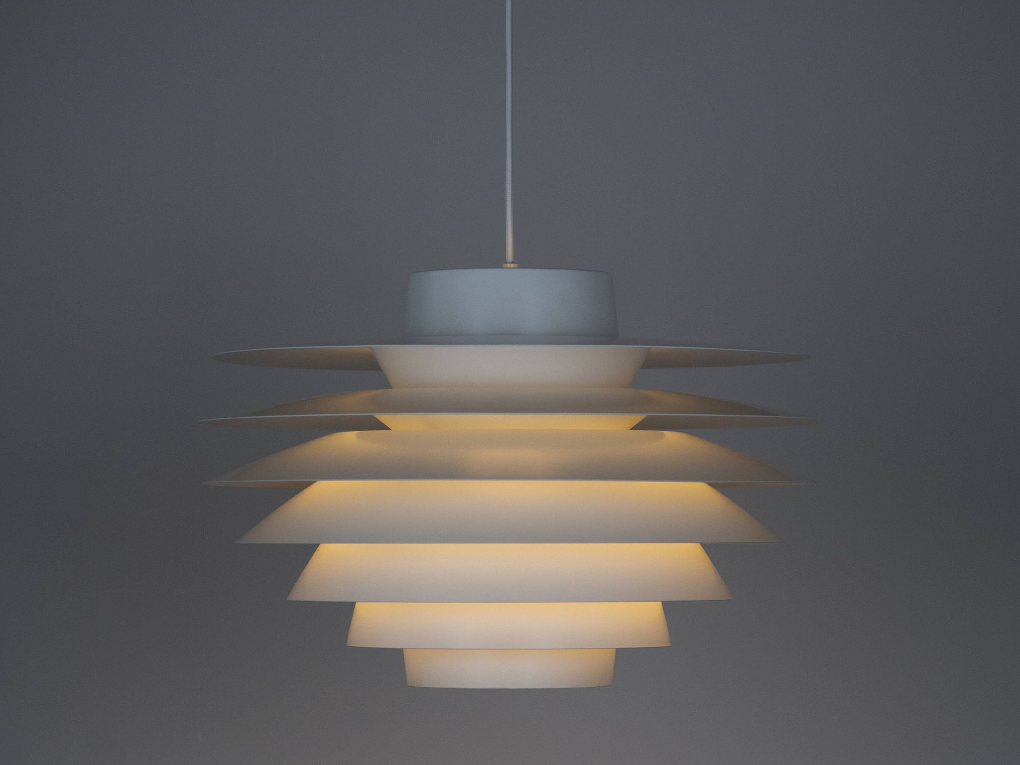 Lampe suspendue vintage danoise Verona par Svend Middelboe, Lyfa, 1962