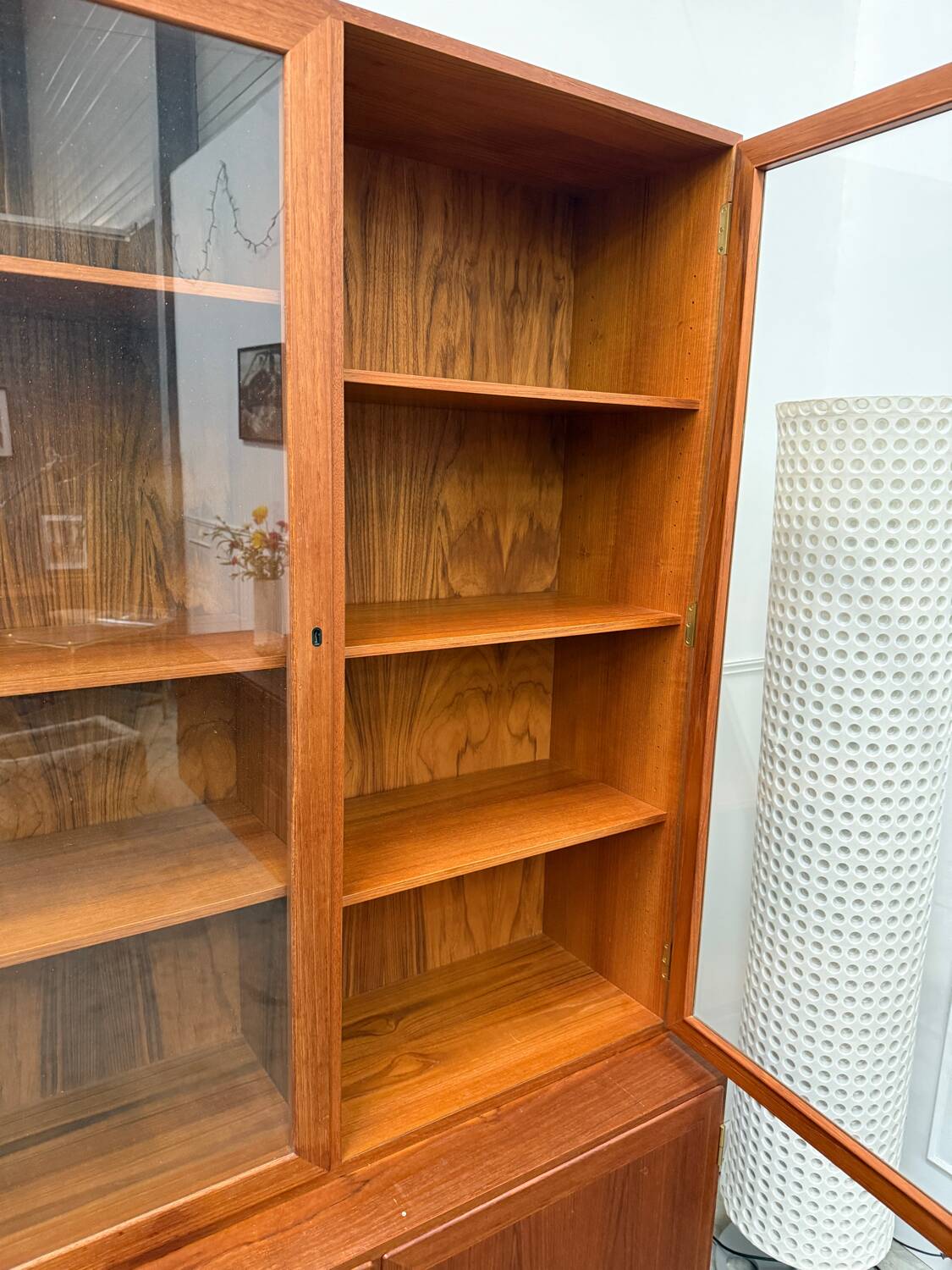 Scandinavian glass sideboard in teak