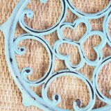 Sky blue cast iron underside