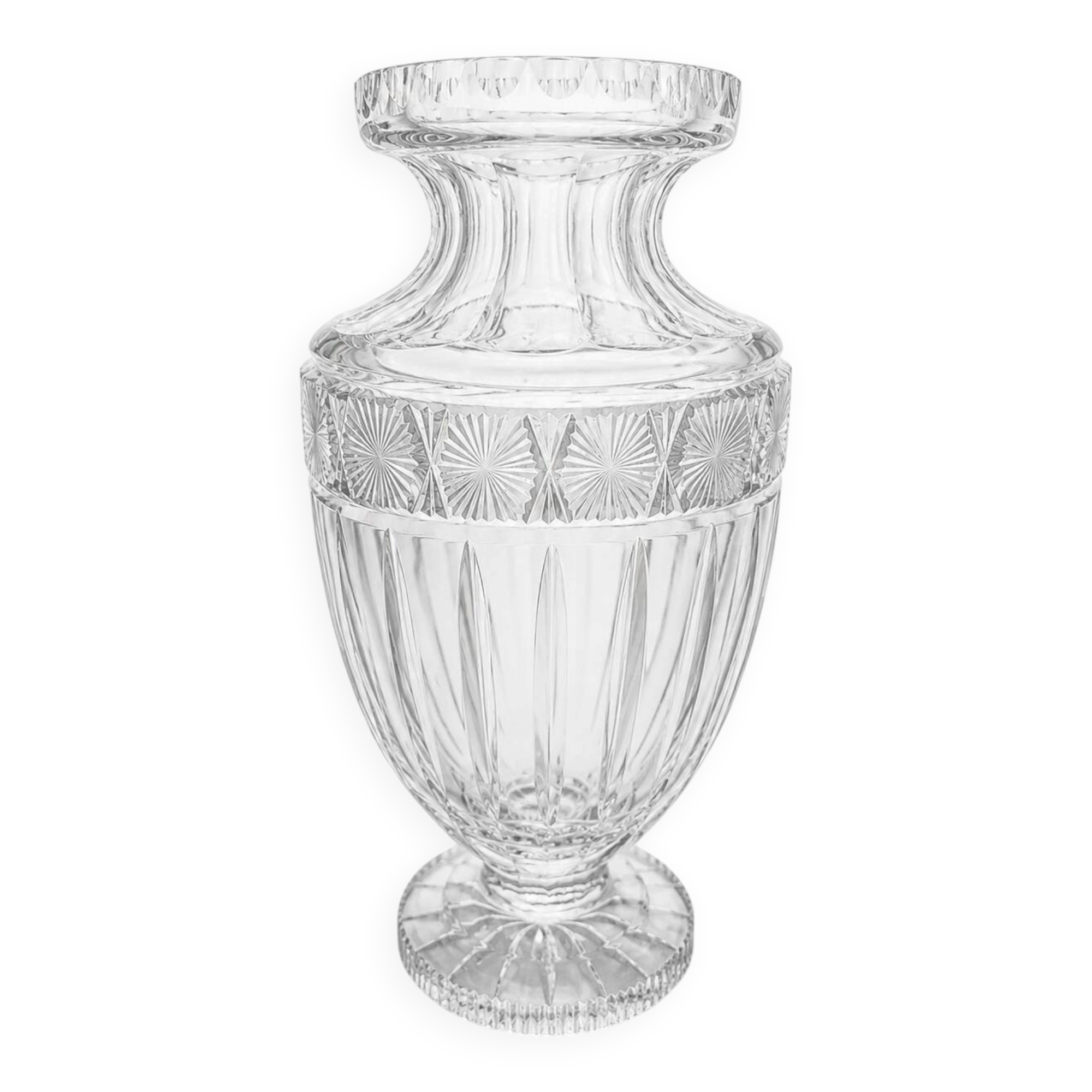 Lead crystal vase from Bohemia from the first half of the 20th century.