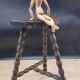 Tripod stool with square ball feet