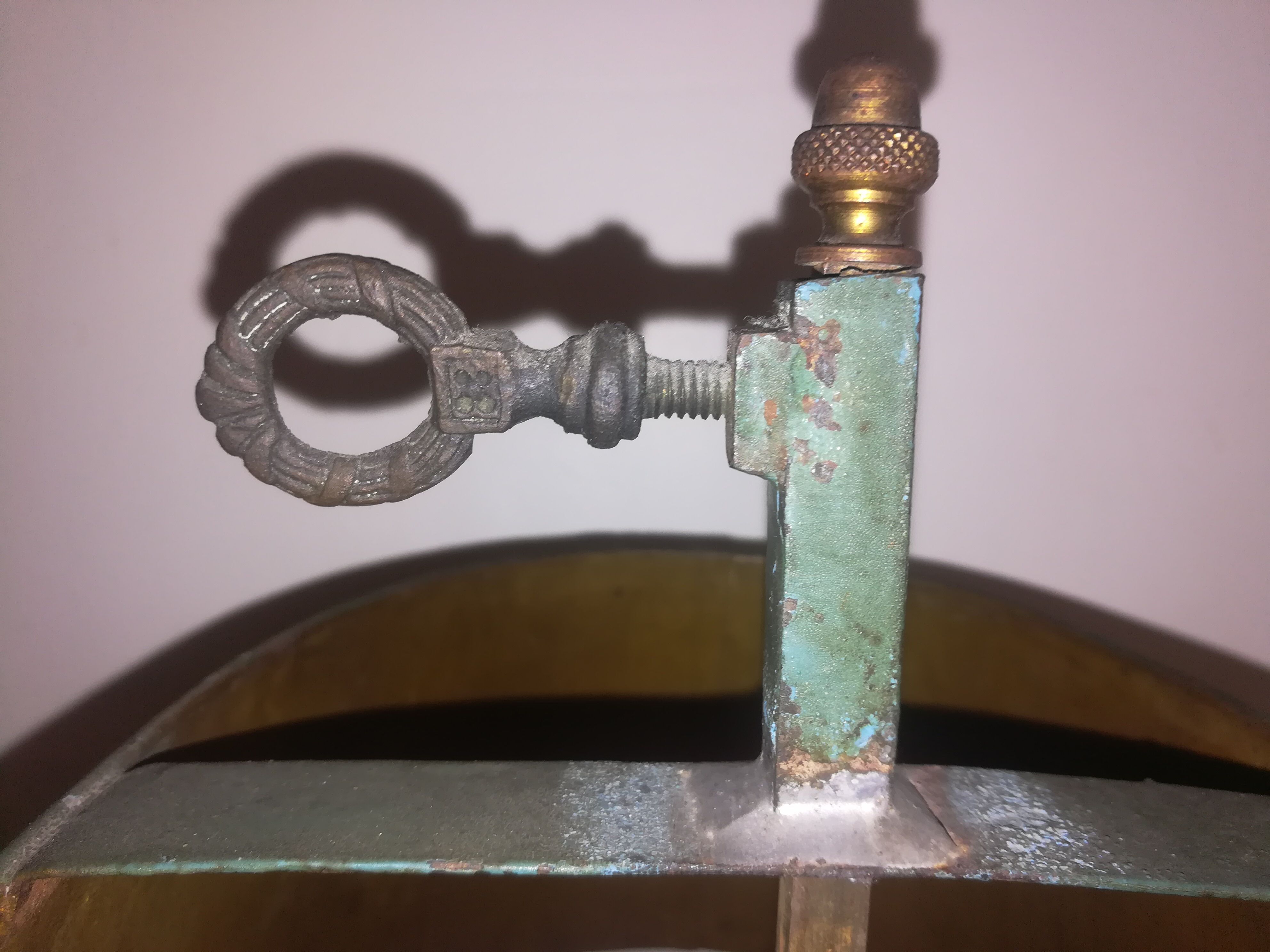 Painted metal hot water bottle lamp