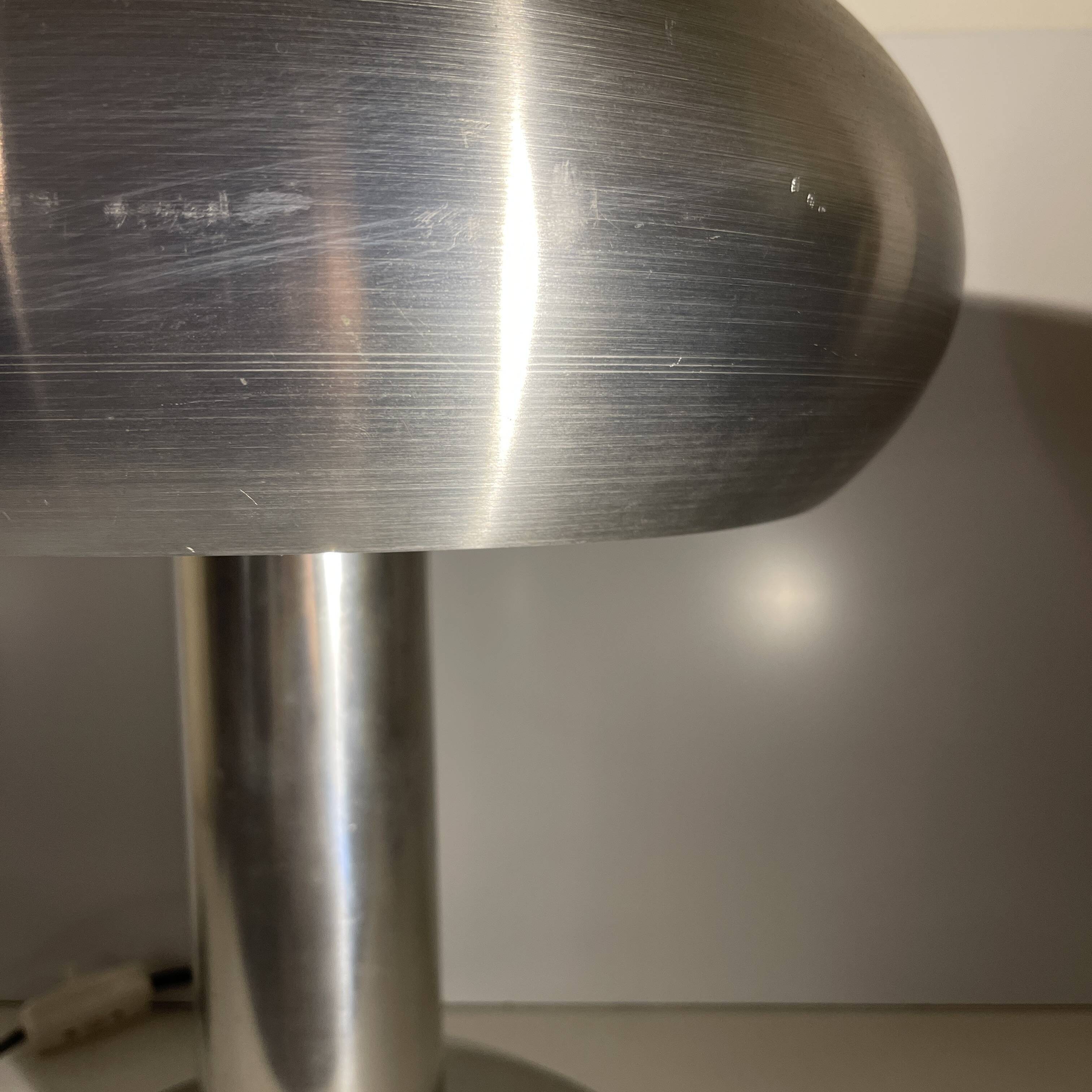 Lampe 'Donut' aluminium brossé, Design Space Age, ca 1960