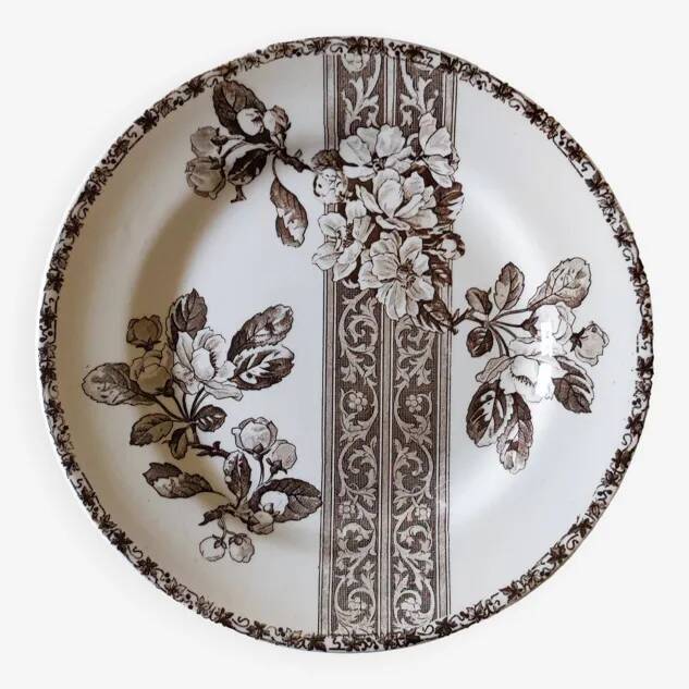 Flat plate iron earth Hawthorn & lace Grand dépôt Émile Bourgeois