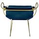 Tabouret de Bar Sculptural Contemporain avec Dossier Acier Laiton Vieilli et Cuir Bleu Marine