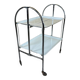 1960s 1970s Serving Cart Dinette Side Table Space Age Design Chrome White