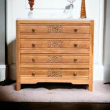 Art deco raw oak chest of drawers 1930