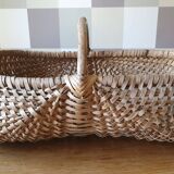 Burgundy basket in braided wicker