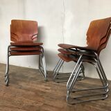 Set of 6 teak 1950 chairs