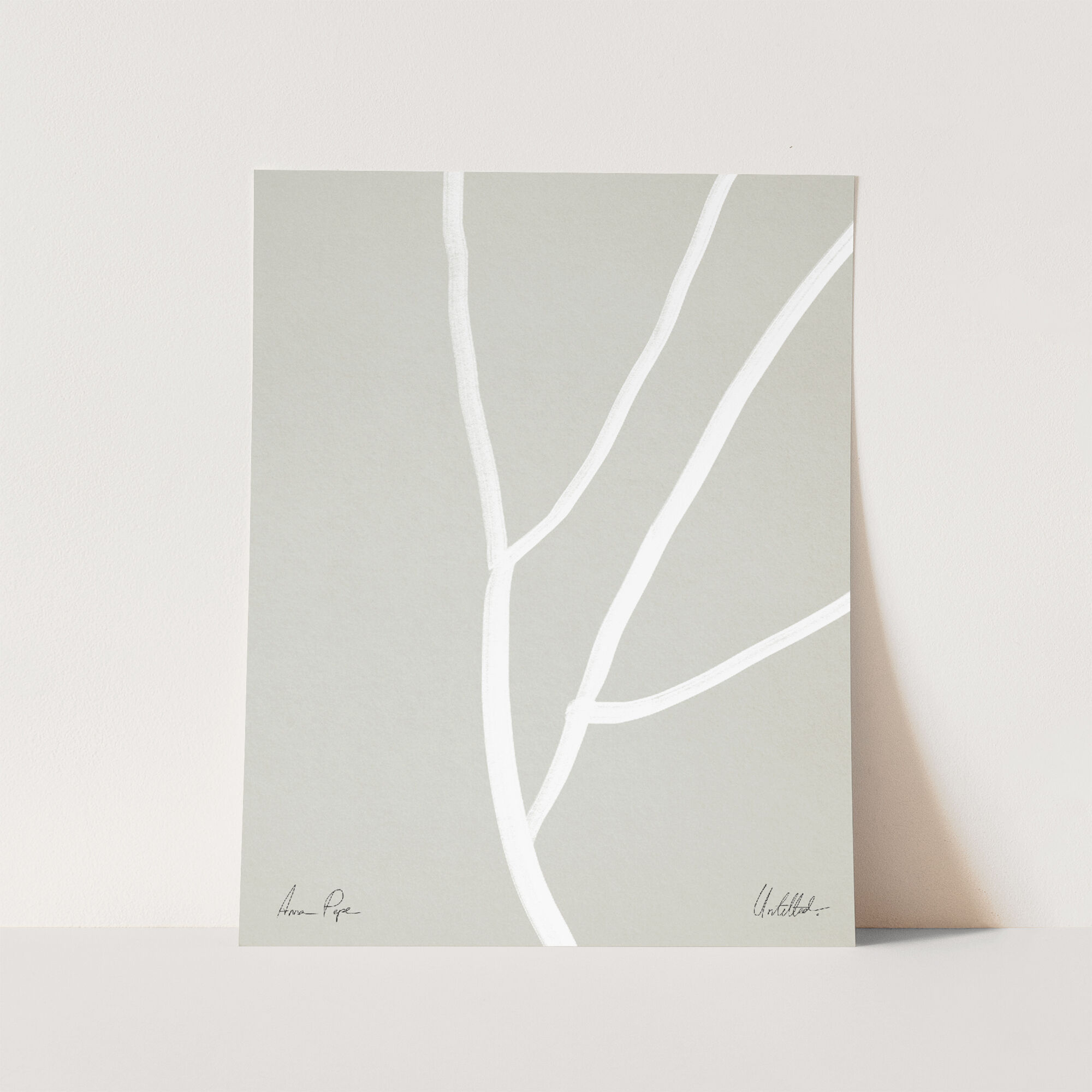 Abstract lines on grey giclee print, 50x70cm