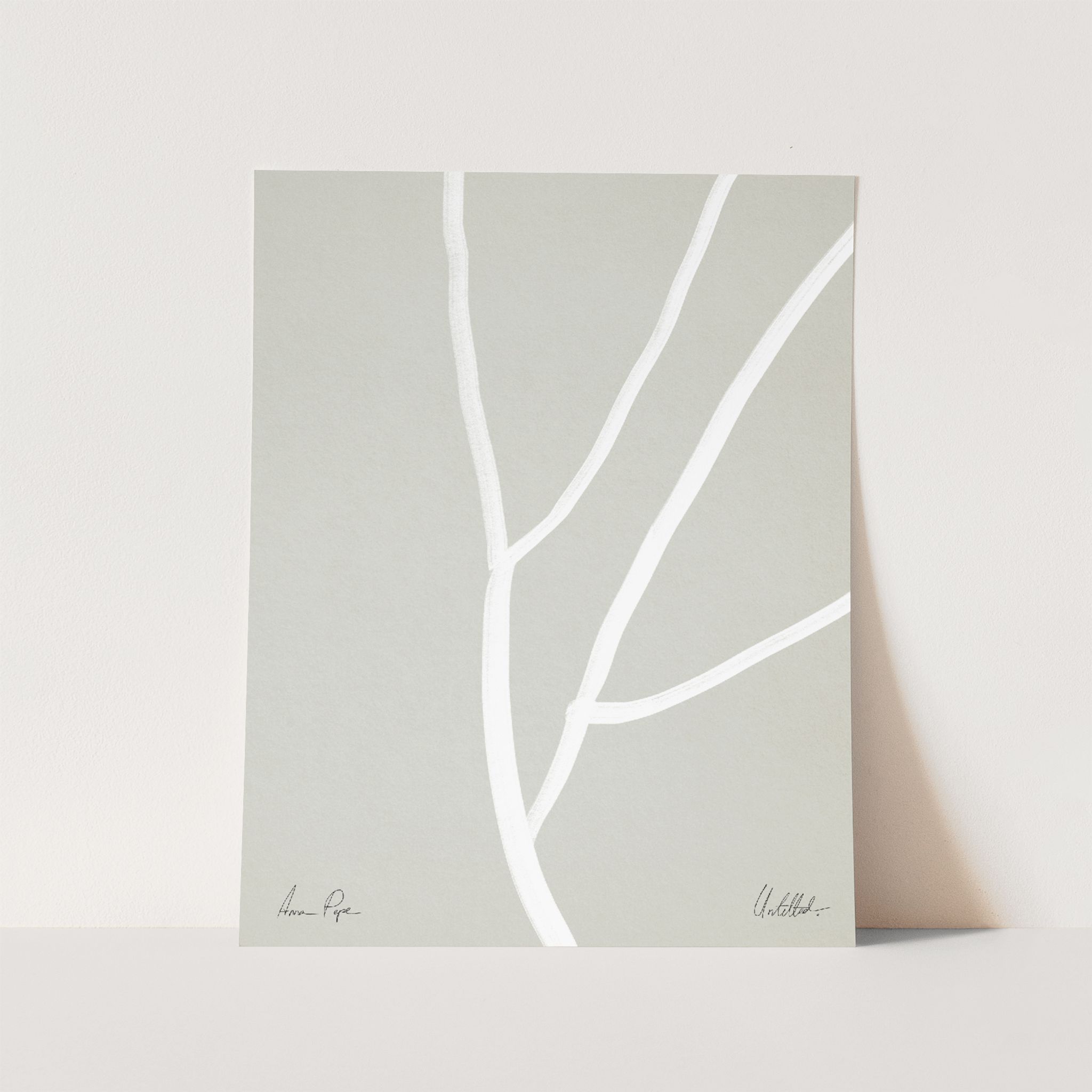 Lignes abstraites sur impression giclée grise, 50x70cm