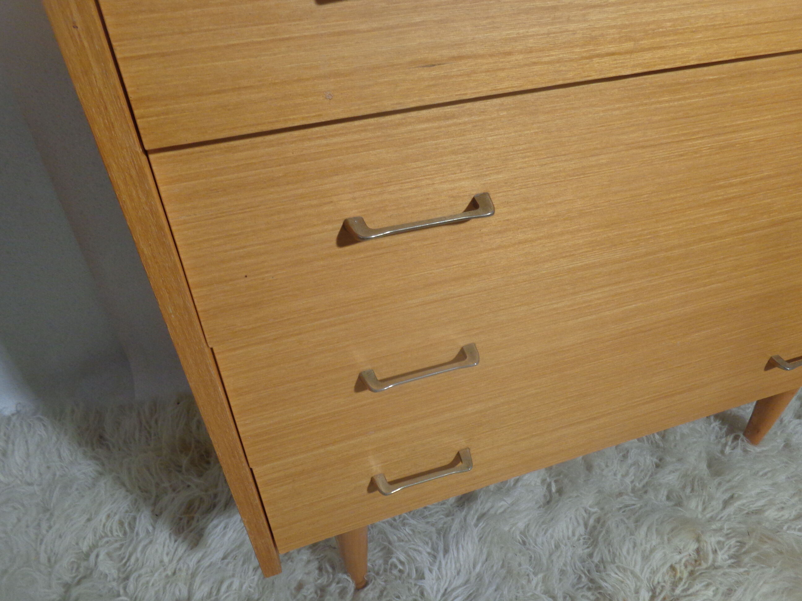 Chest of drawers vintage from the 60s in light wood