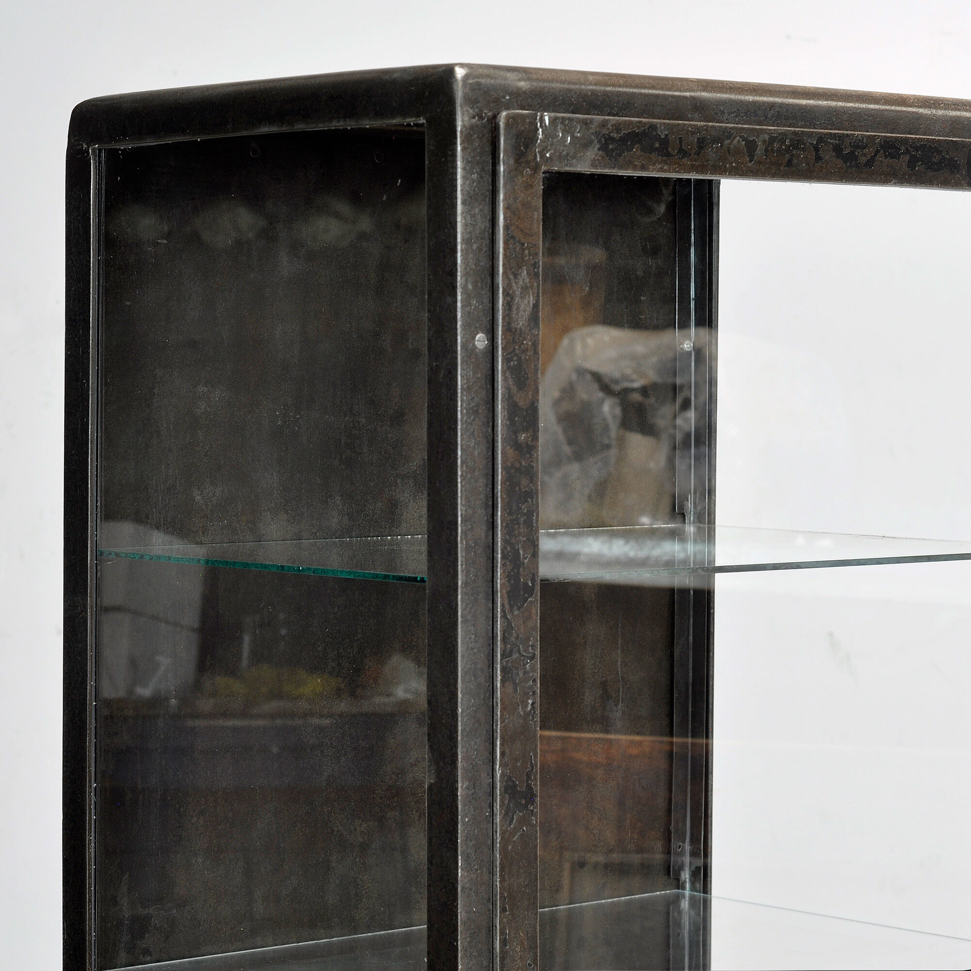 Polished iron medicine cabinet, 1920s