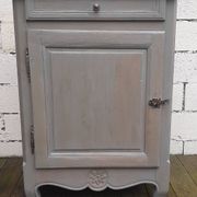 1-door sideboard in gray patinated wood