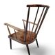 Fauteuil à haut dossier en éventail Baumann années 60