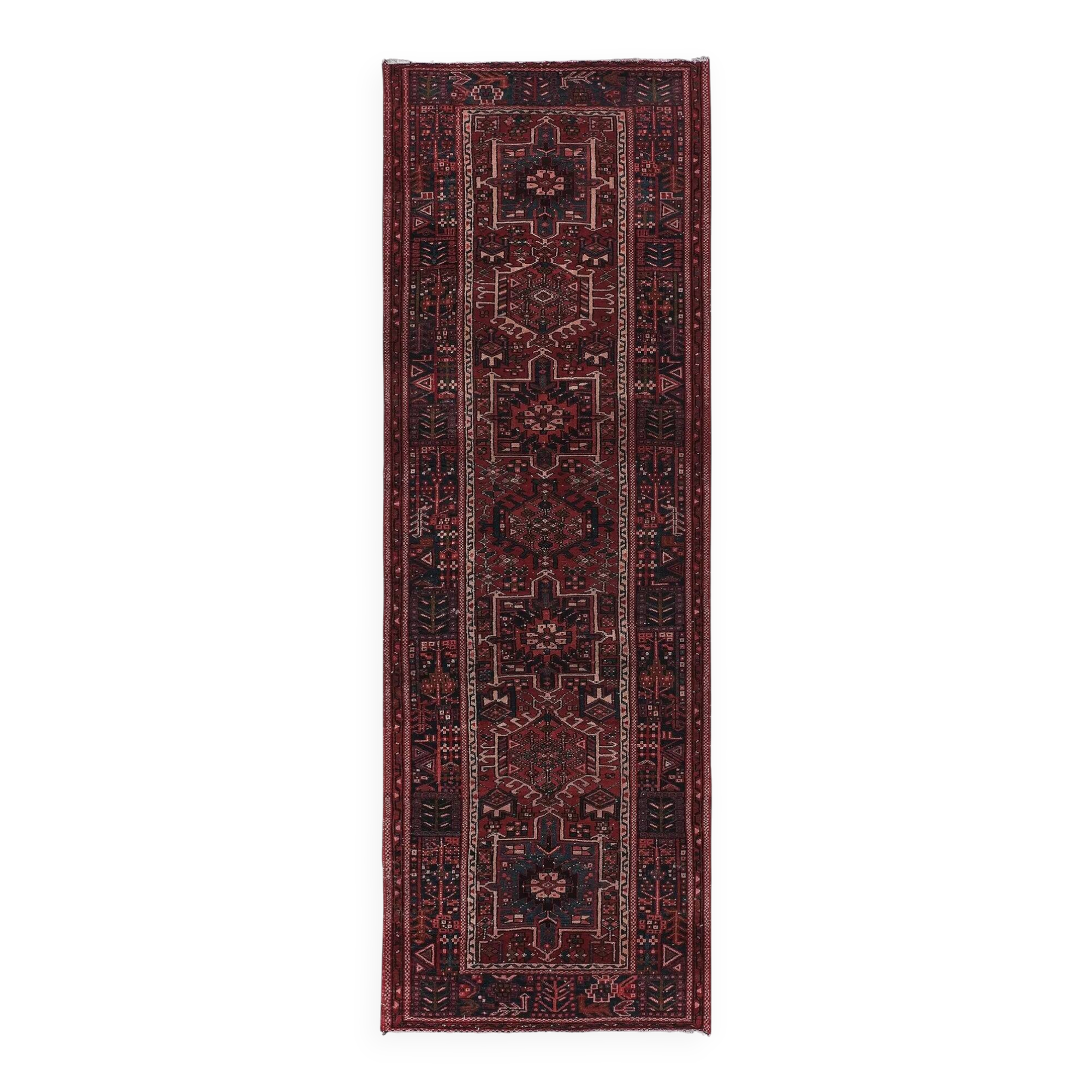 Vintage Turkish hallway rug 112x330 cm