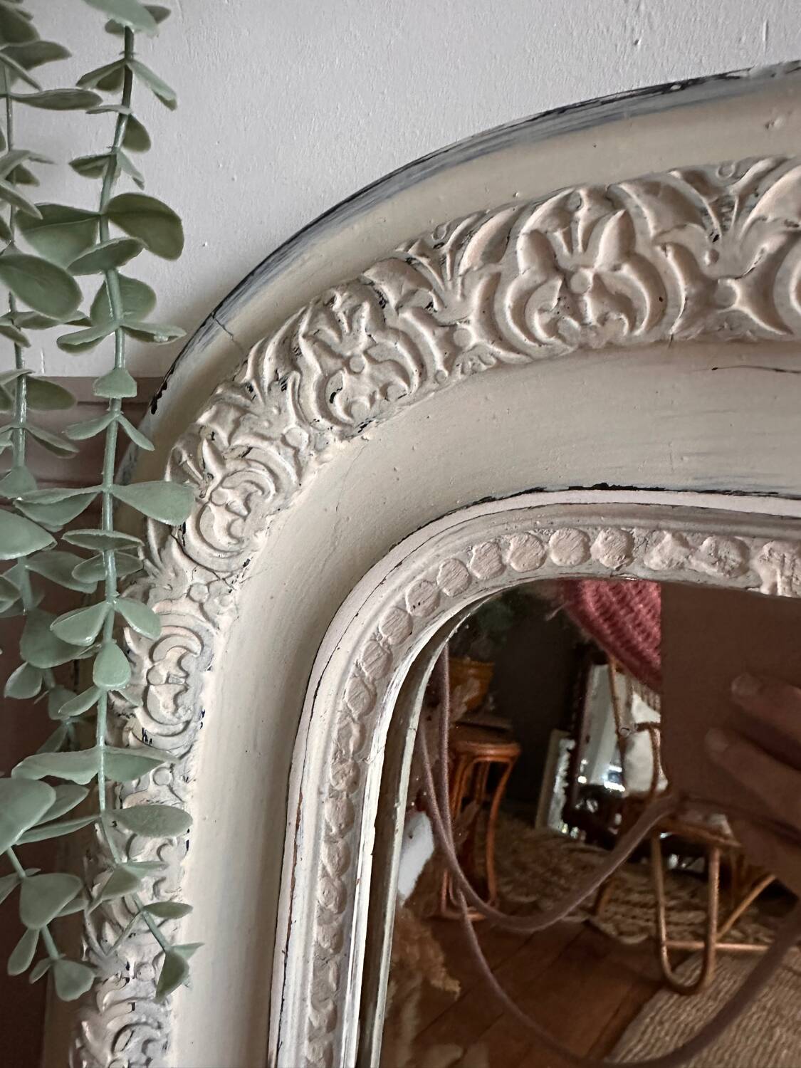 Antique Louis Philippe trumeau mirror 104 x74