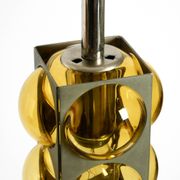1960s Space Age pendant lamp by Temde made of glass and nickel-plated metal