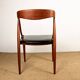 Set of 6 Danish chairs in teak and skai, model 16, Johannes Andersen.