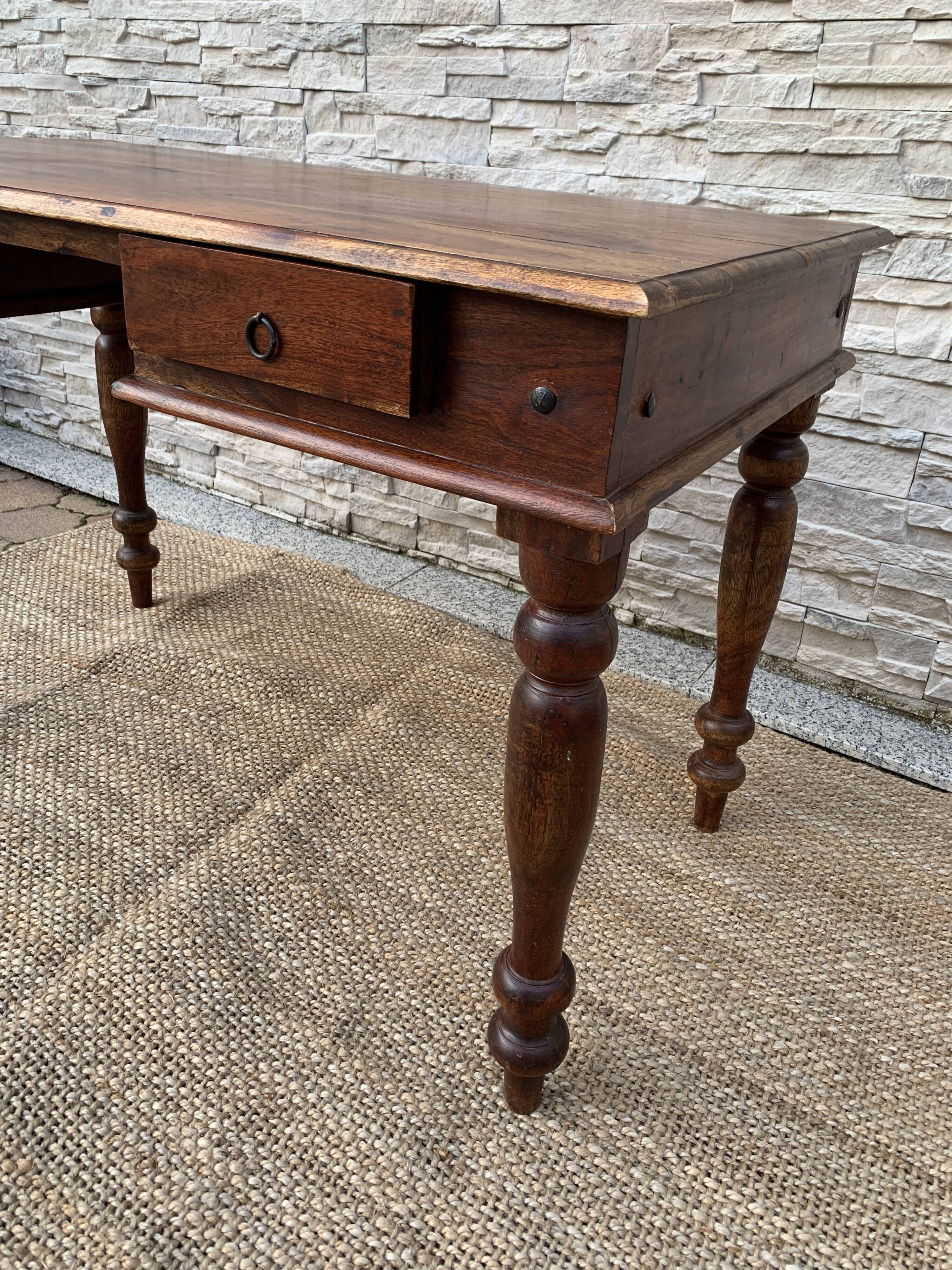 Office 2 drawers in wood acacia colonial style