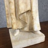 Adolpho Cipriani: Dante Alighieri Known as “Dante”: Alabaster Sculpture from the Late 19th Century