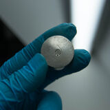 Nickel-plated bauhaus chandelier, czechoslovakia, 1930s