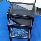 Black nesting tables by Pierre Vandel