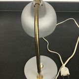 Grey cocotte lamp with gold hose, 1950s