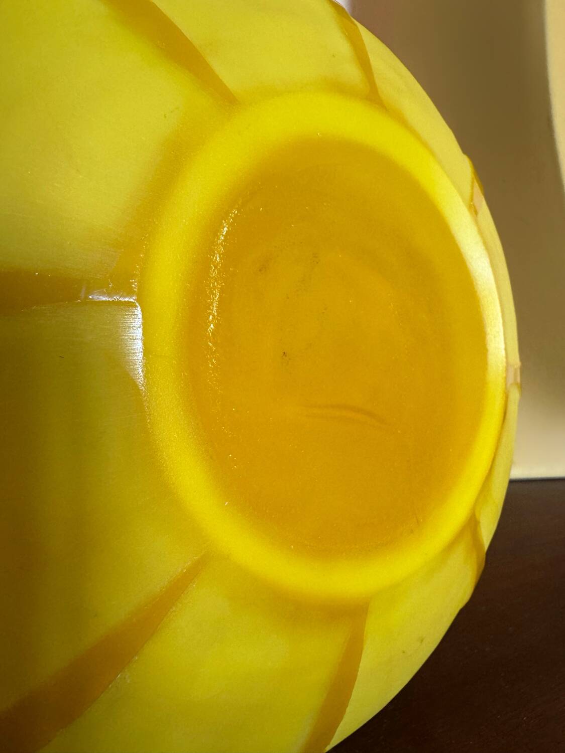 Art Deco yellow glass paste vase