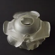 Vintage French Art Deco Frosted Satin Glass Rose Petal Flower Lamp Shade
