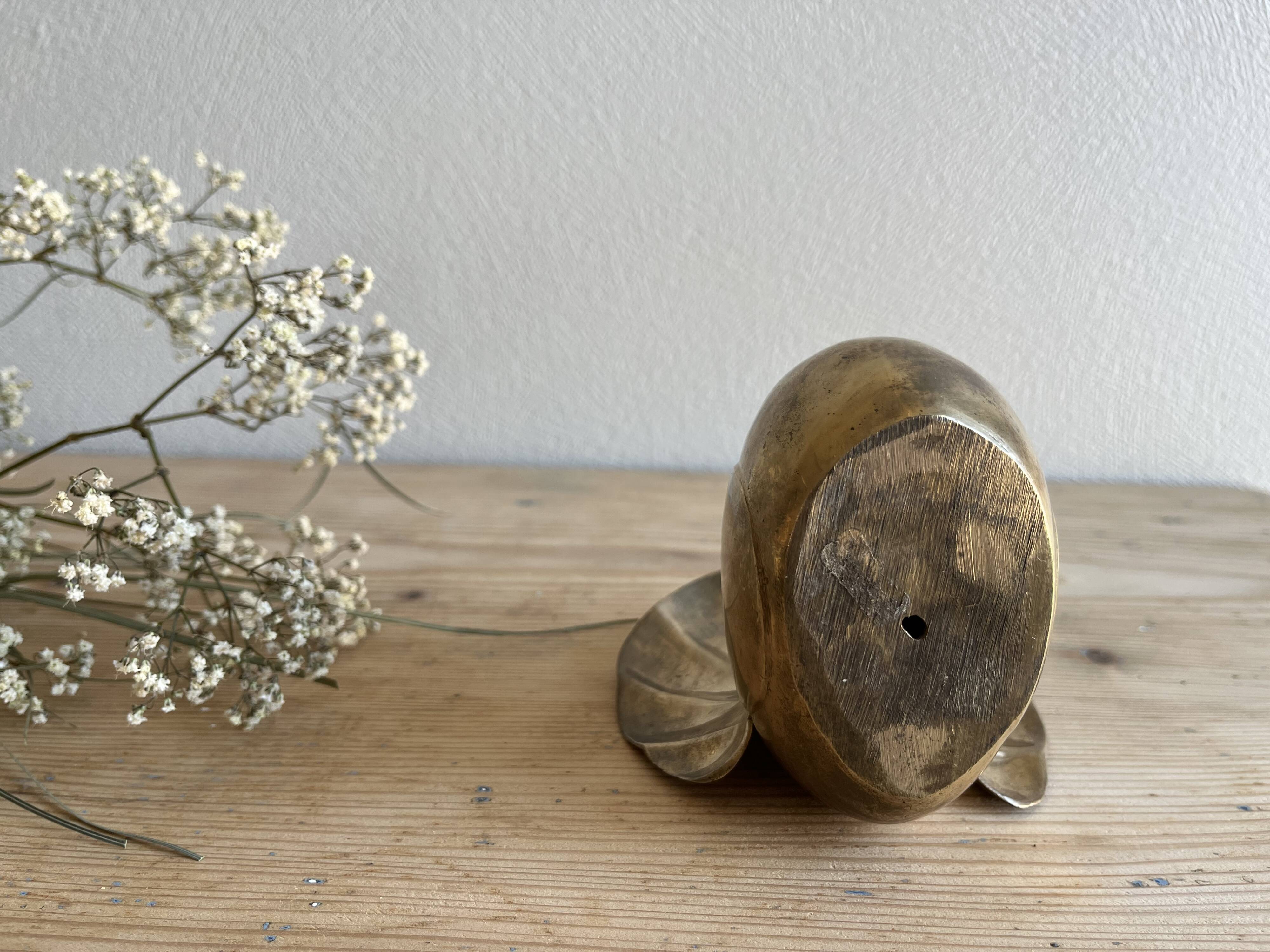 Peacock statuette in vintage brass