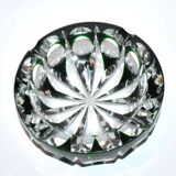Saint-Louis crystal ashtray with green lining Overlay Ambassador model