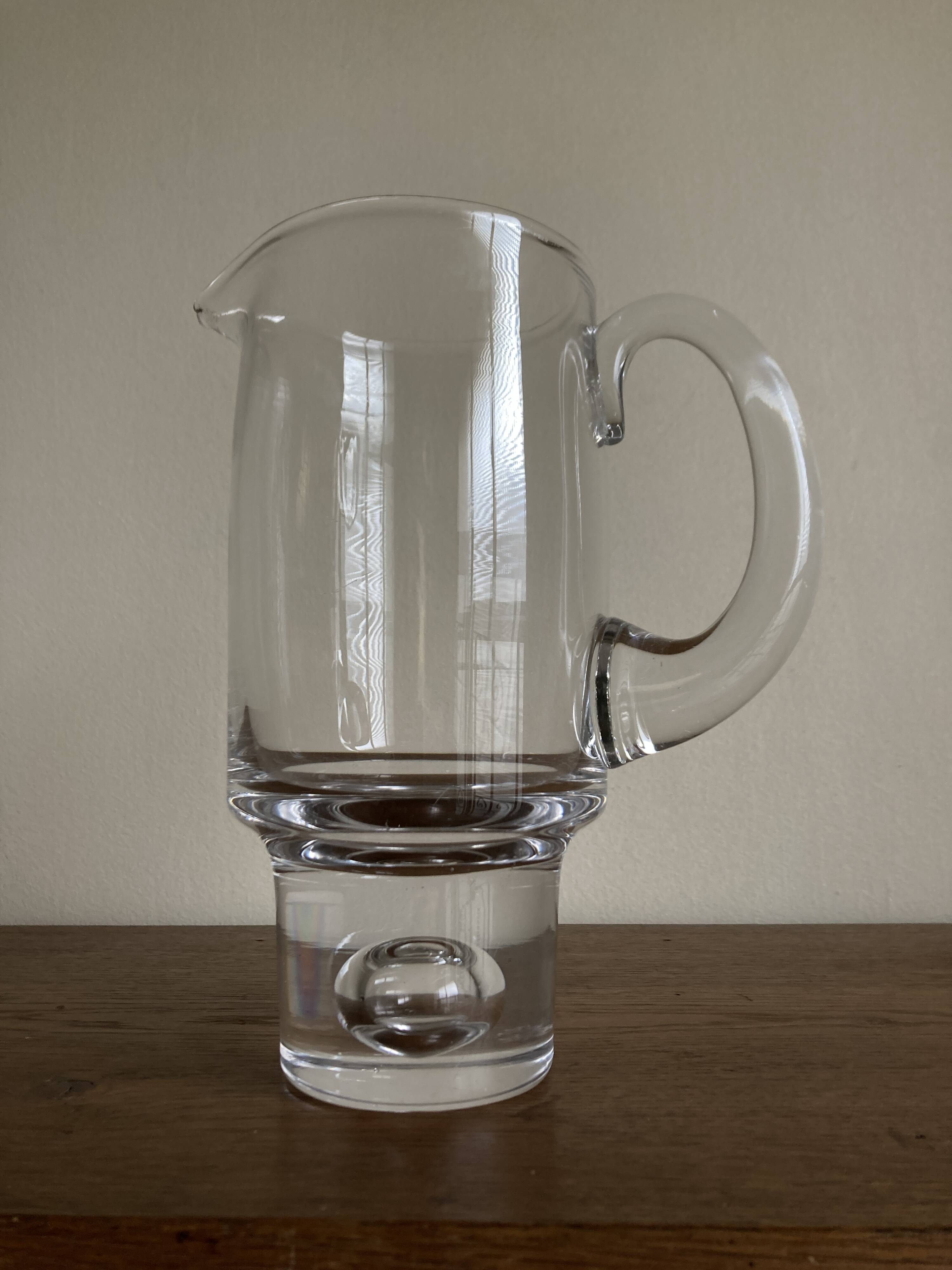 XXL Pippi Bubble Pitcher by Kosta Boda Sweden 1970 in Crystal Sounding Scandinavian Carafe