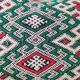Moroccan Kilim Cushion Vintage green and red