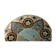 Assiette thoune faience suisse emaux  decor paysage debut 20 eme