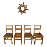 Series of 4 vintage bistro chairs 1950