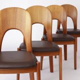 6 Vintage Chairs Niels Koefoed 1970s Teak Danish