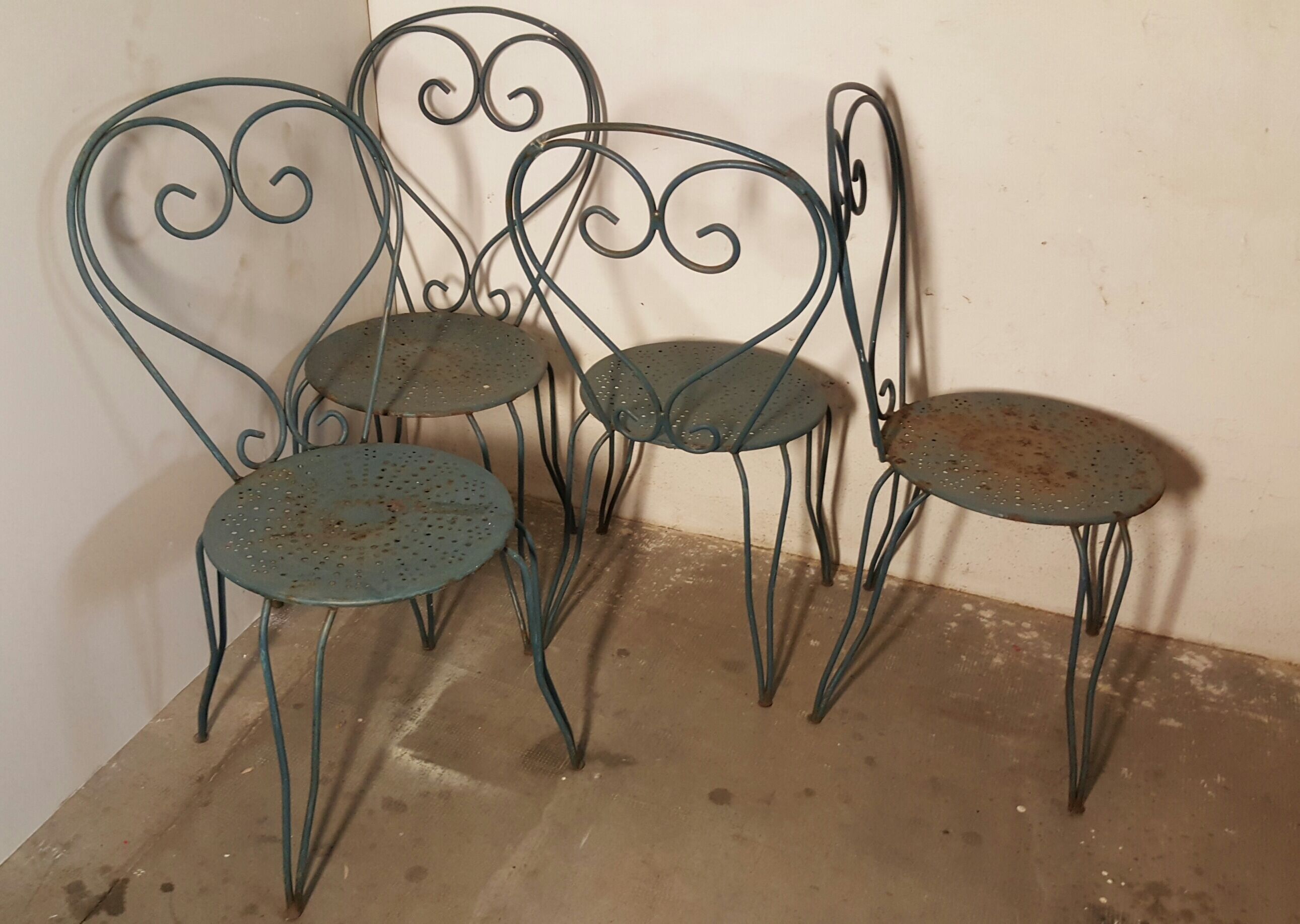 Set de 4 chaises métal