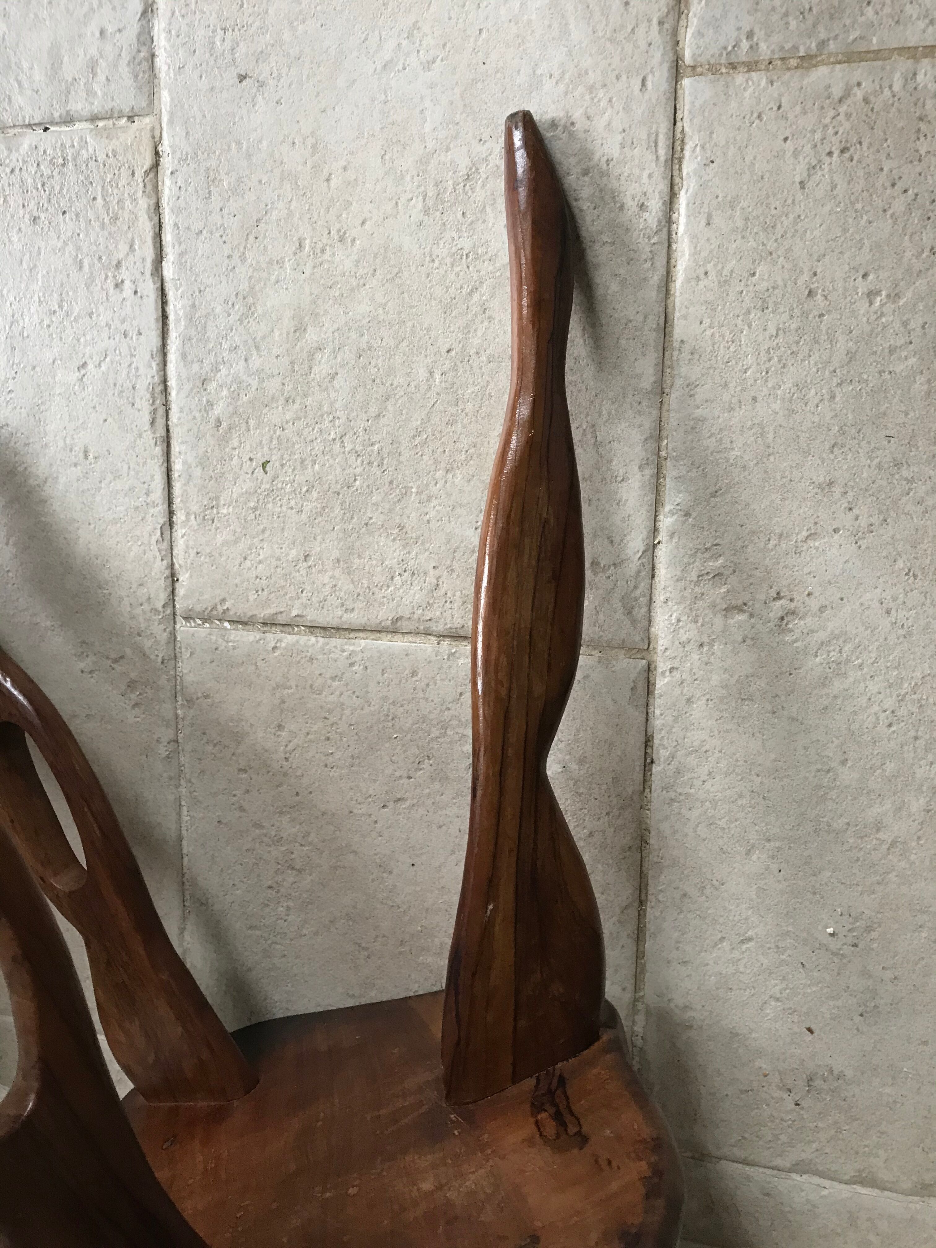 Olivewood tripod stool