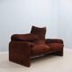 Canapé Maralunga 2 places en cuir suédé Cassina années 1970